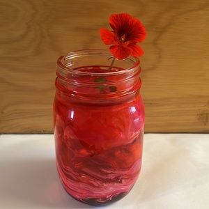 16oz Handcrafted Red Mason Jar
